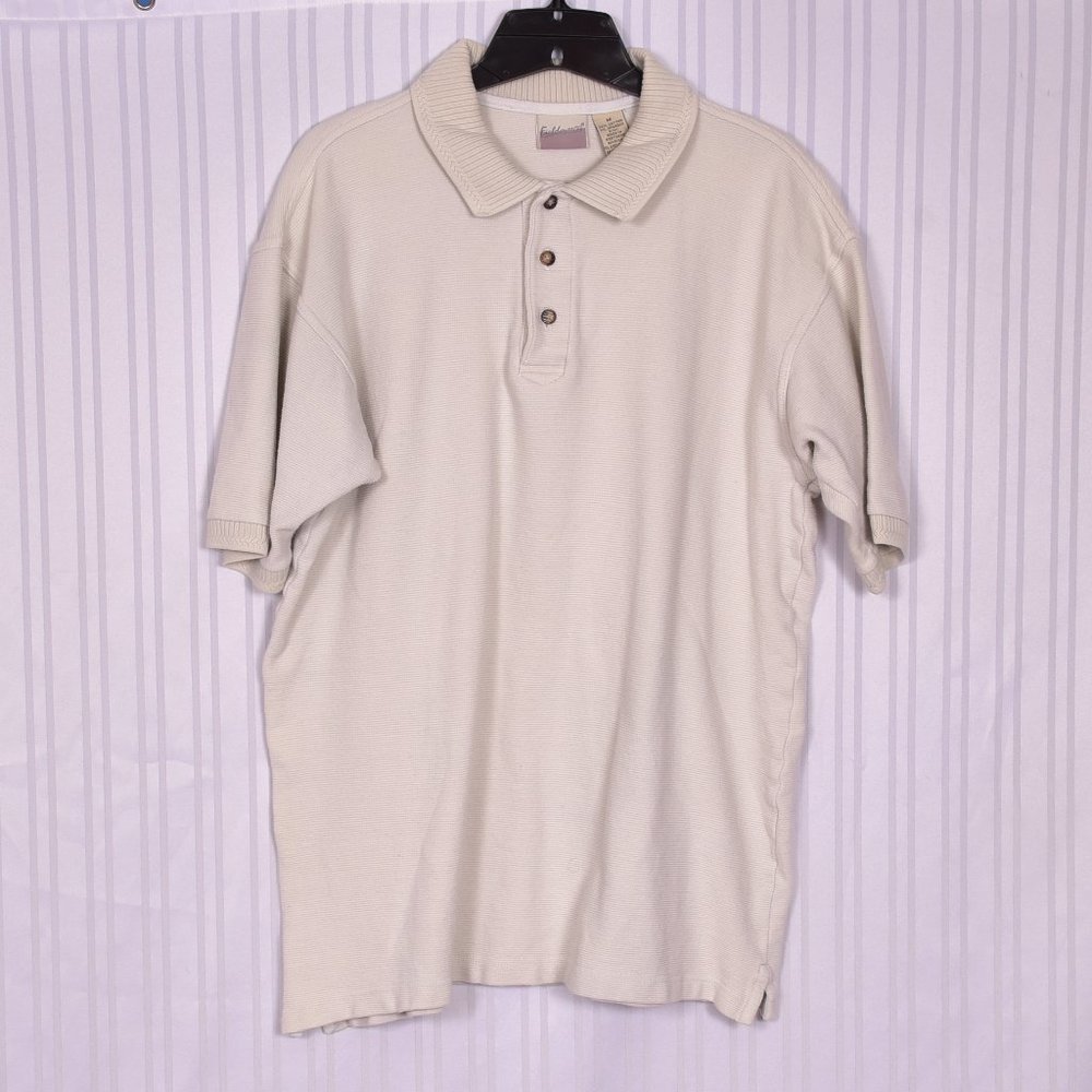 Field Master Men's Off White Polo Size Medium